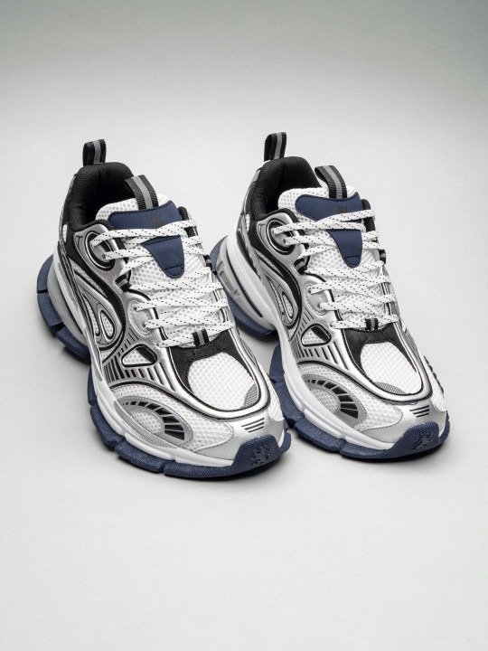Retro Chunky Dad Sneakers (White & Navy)
