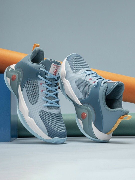 Modern Mesh Athletic Sneakers (Blue & White)