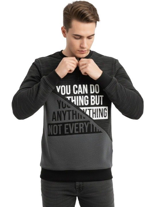 Motivational Quote Sweatshirt - Charcoal Black