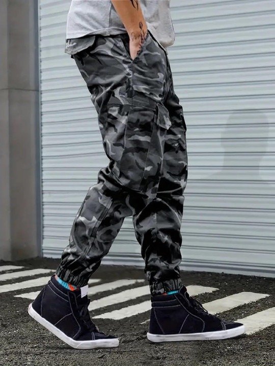 Urban Camo Cargo Joggers - Grey Camouflage - Image 4