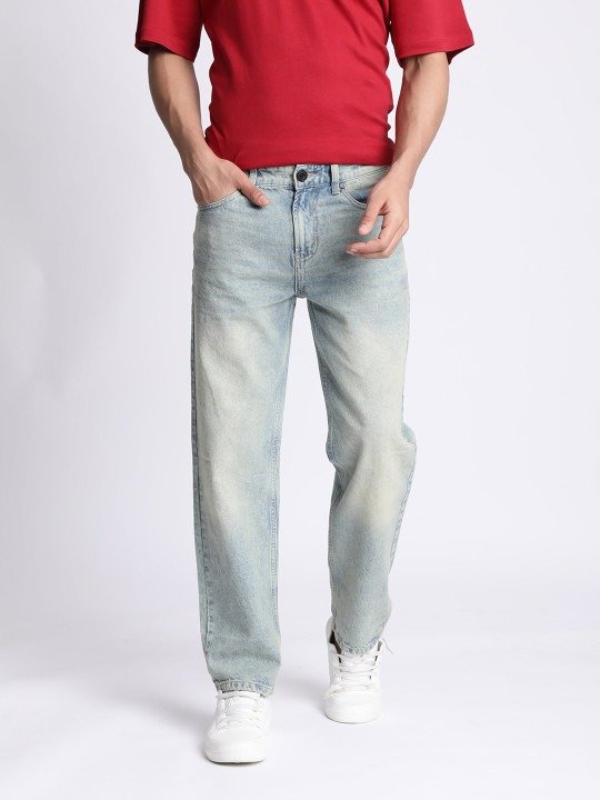Relaxed Fit Denim Jeans - Light Blue