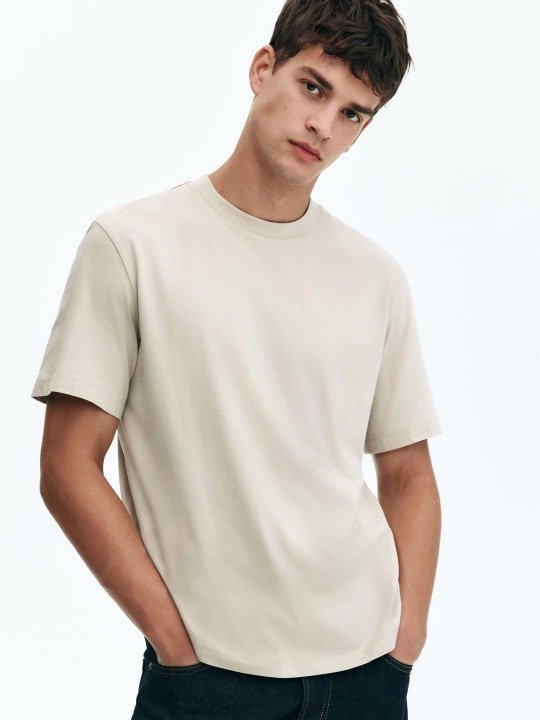 Relaxed Crew Neck T-Shirt - Butter Yellow - Image 5